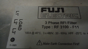 RF3100-F11 EMC Filter FUJI 3PH 100A 480VAC 50-60Hz