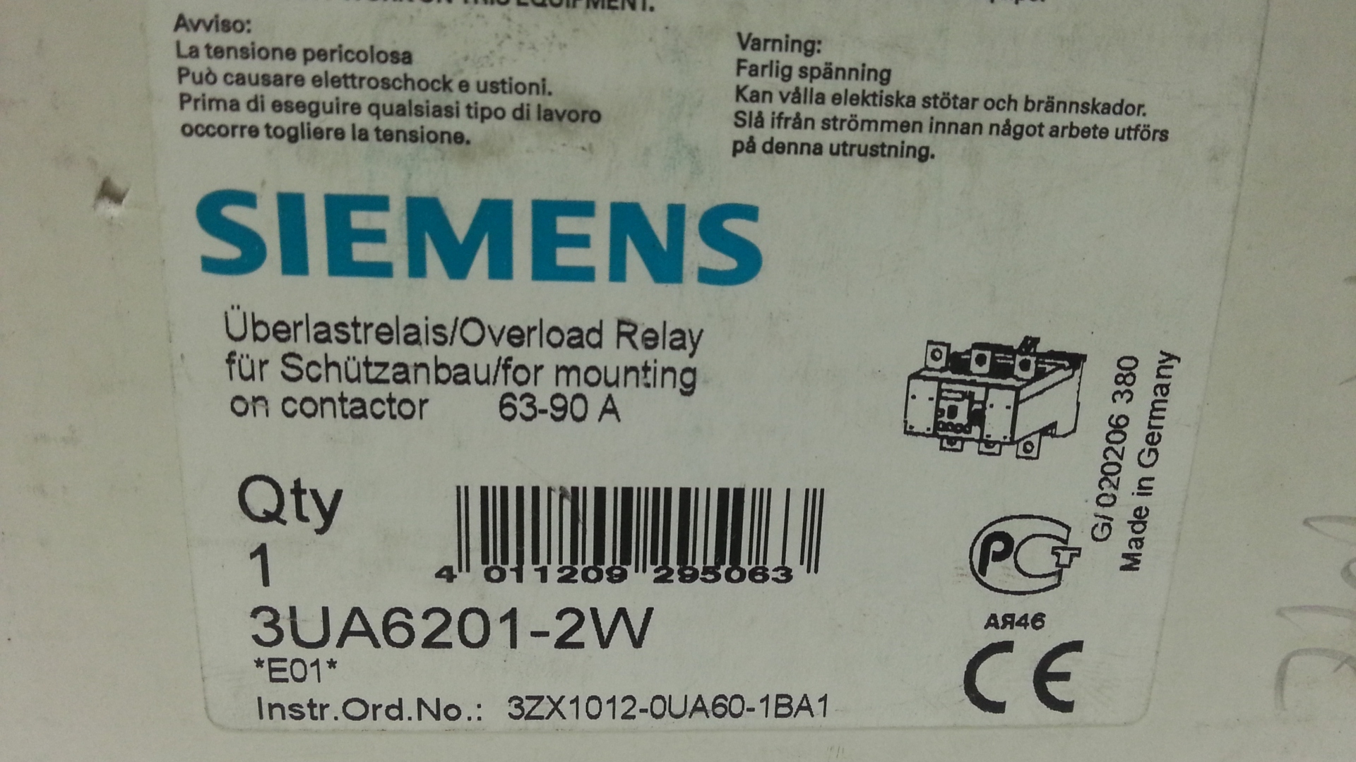3UA6201-2W 63-90A Siemens motorschutz