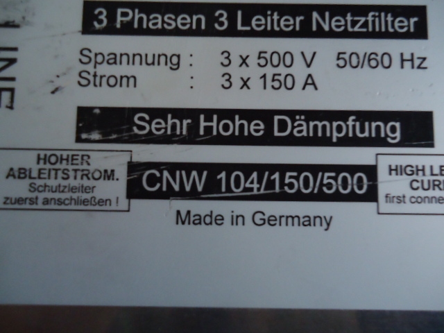 CNW 104-150-500 REO EMC filter 150A 3*500VAC
