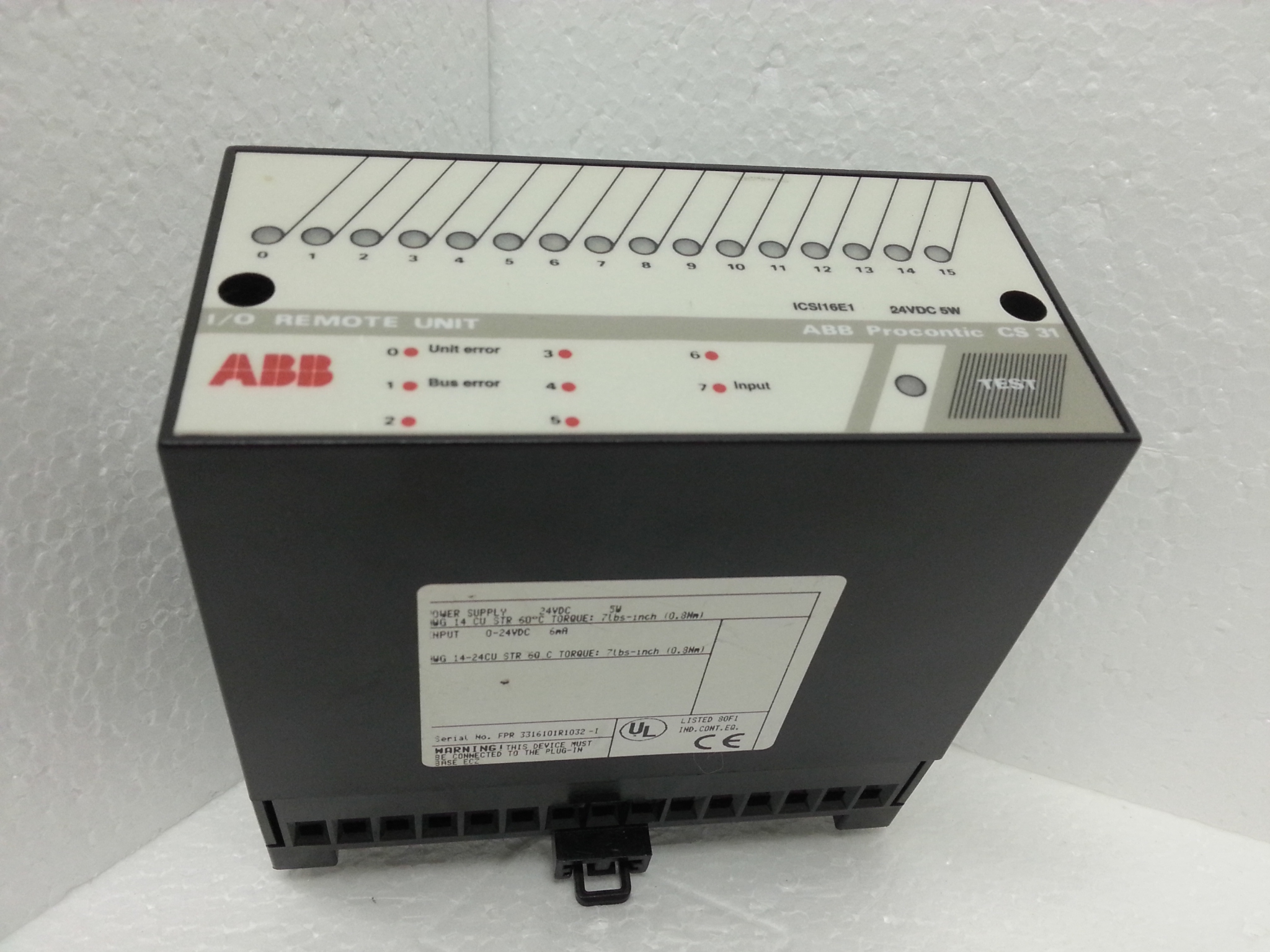 CS31 ICSI16E1 I/O Remote unit ABB procontic CS31