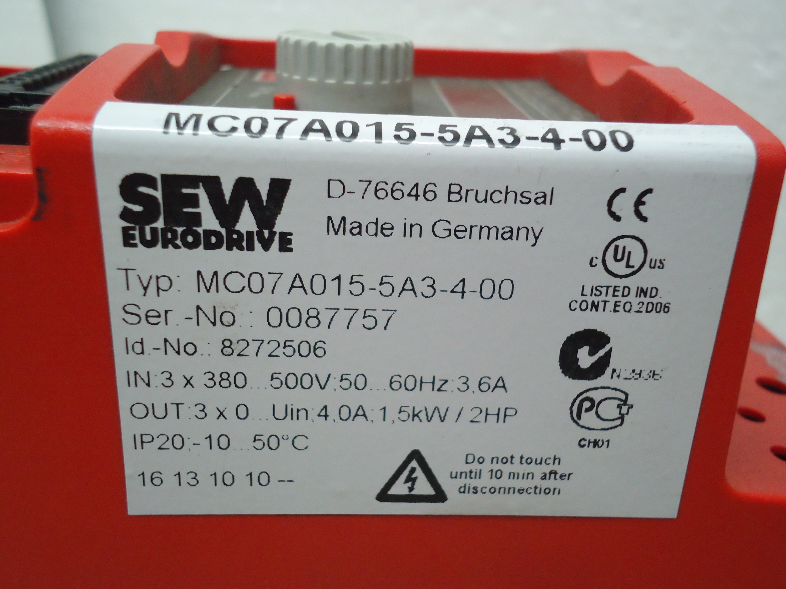 MC07A015-5A3-4-00 SEW Movitrac  sachnr0087757