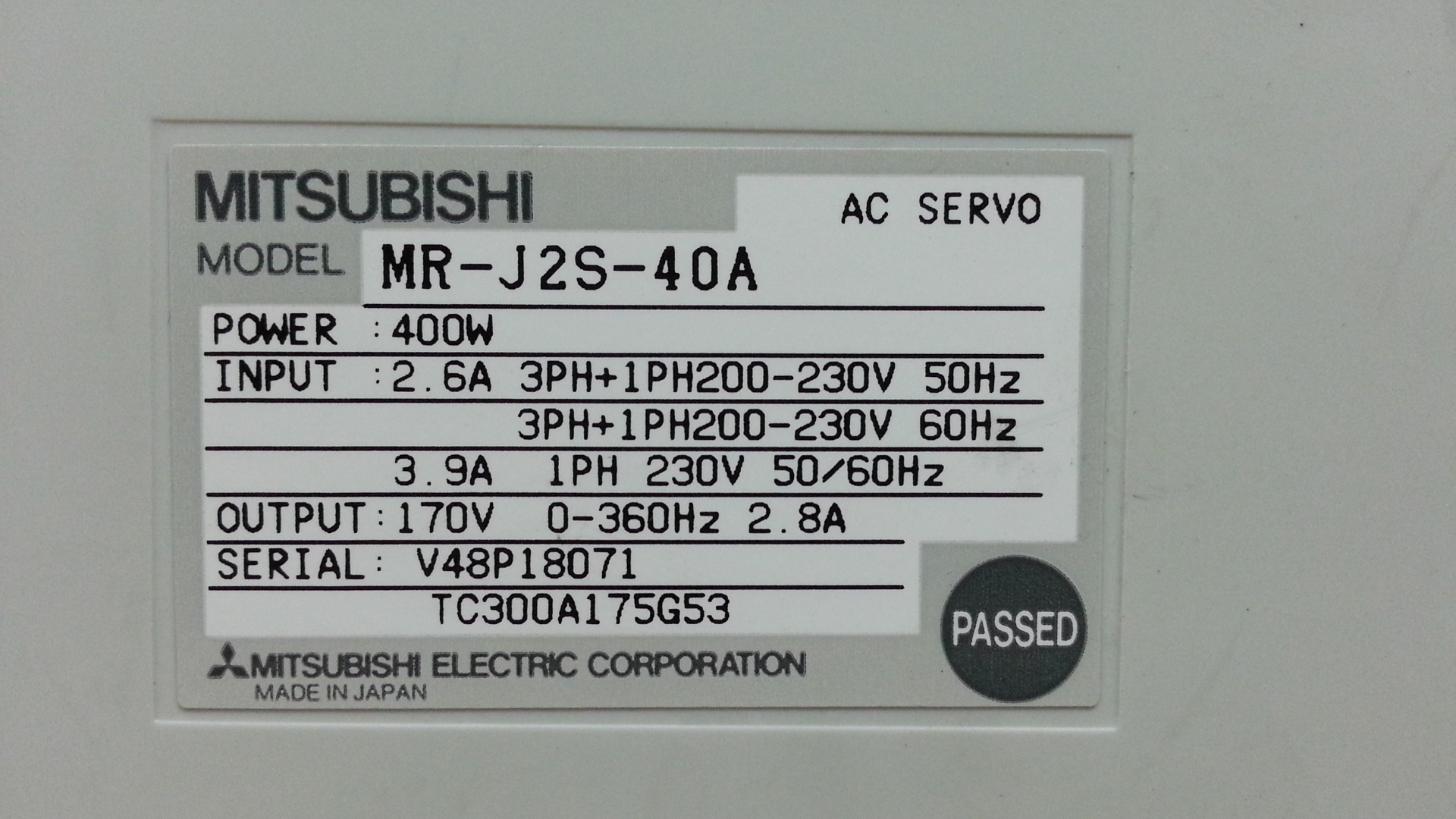 MR-J2S-40A Mitsubishi AC Servo driver Repair.